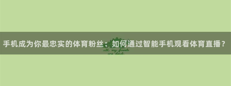 24直播吧 看球吧：手机成为你最忠实的体育粉丝：如何通过智能手机观看体育直播？